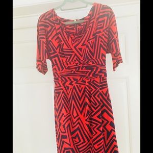 Orange and blue dress